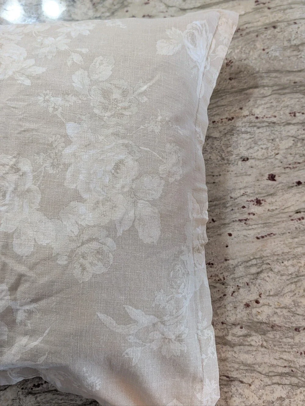 Martex 100% Cotton King Sz Pillow Shams Cabbage Rose Cream White Eco Free Vegan